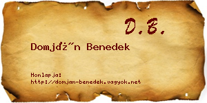 Domján Benedek névjegykártya